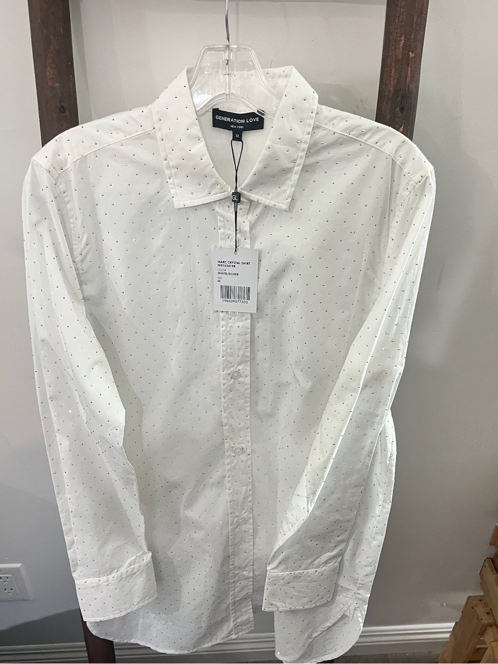 Generation Love White Button-Up Shirt with rhinestone